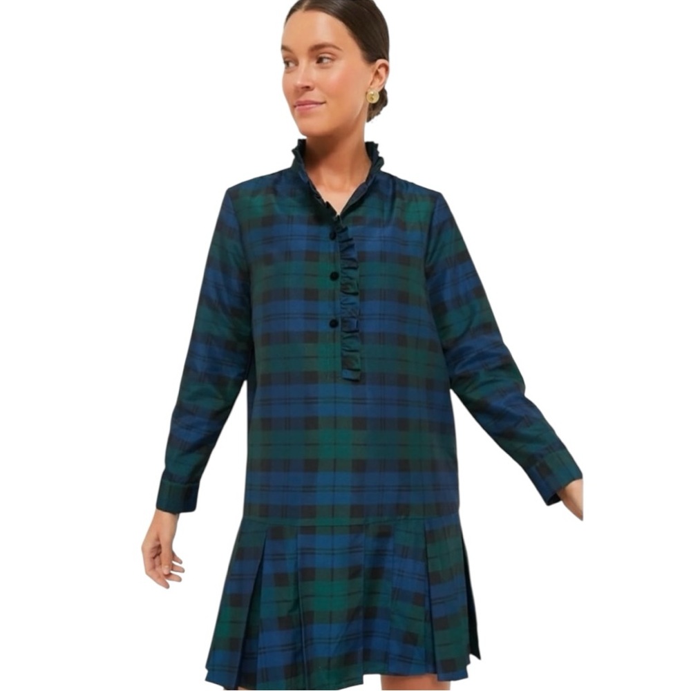 Tuckernuck Blue and Green Plaid Mini Dress